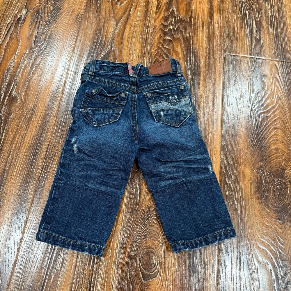 Baby Boys Size 3/6 Month Tommy Hilfiger Dark Blue Kids Jeans Vintage 3M 6M Plaid